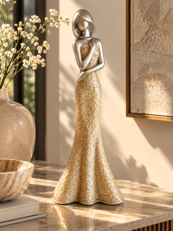 Noor – Poised Mirror Woman Sculpture