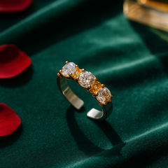 Radiant Spark Adjustable Diamond Ring