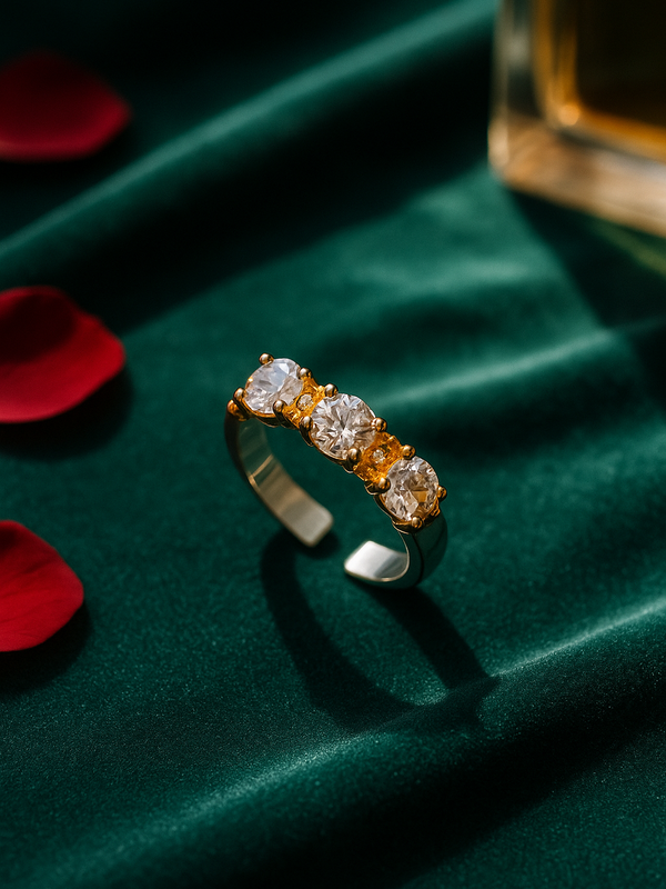 Radiant Spark Adjustable Diamond Ring
