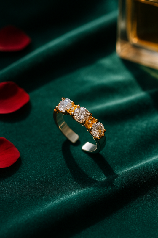 Radiant Spark Adjustable Diamond Ring