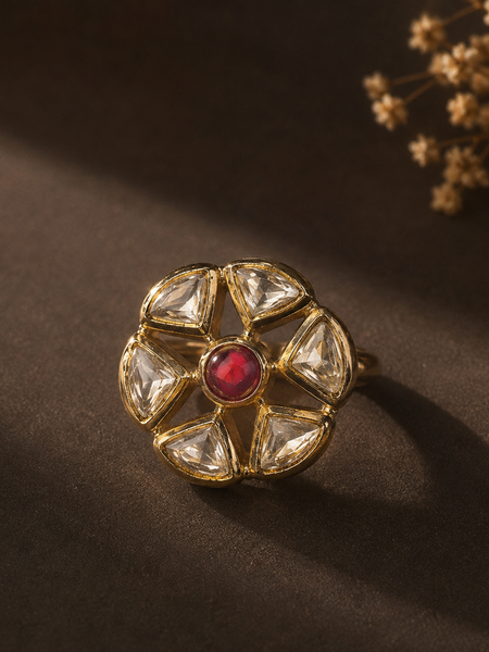 Noor Ruby Polki Ring