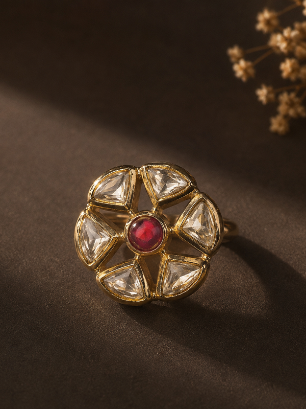 Noor Ruby Polki Ring
