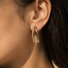 Aria Mother of Pearl Pavé Stud Earrings
