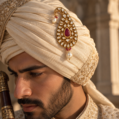 Aariz Ruby Kundan Men’s Kalgi