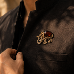 The Amber Maharaja Elephant Brooch