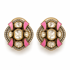 Gulabi Noor Kundan Stud Earrings