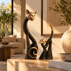 Miu & Miso – Sculptural Cat Duo