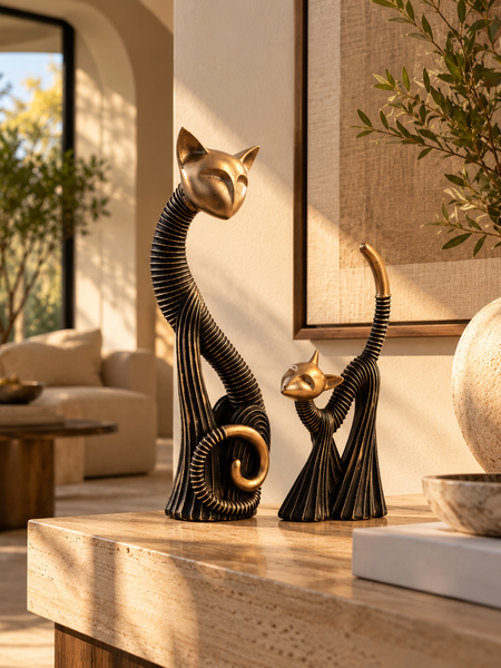 Miu & Miso – Sculptural Cat Duo
