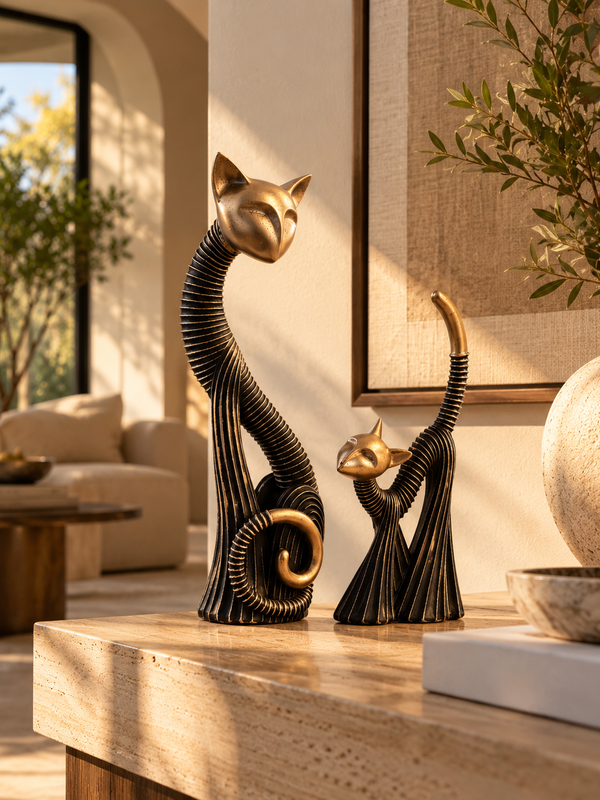 Miu & Miso – Sculptural Cat Duo