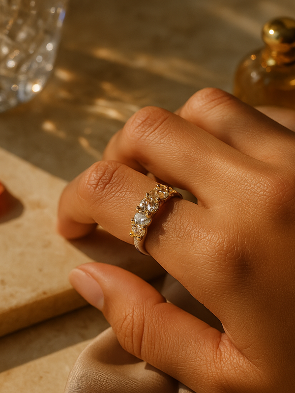 Radiant Spark Adjustable Diamond Ring