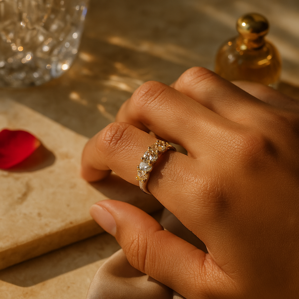 Radiant Spark Adjustable Diamond Ring