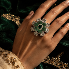 Verdant Bloom Cocktail Ring