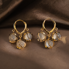 Celeste Mother of Pearl Charm Huggie Earrings