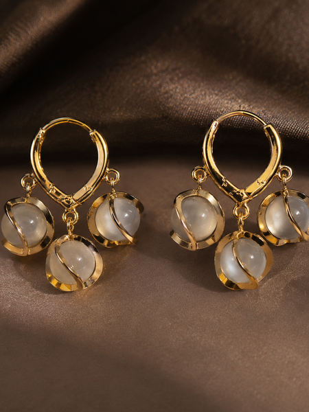 Celeste Mother of Pearl Charm Huggie Earrings