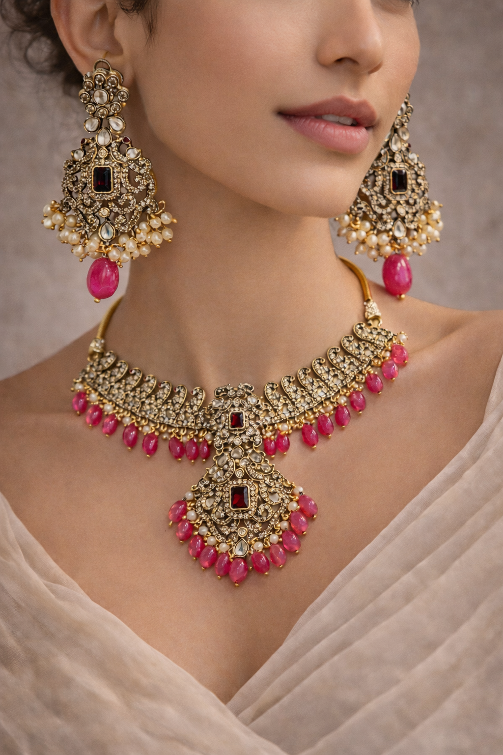 Ruby Meera Heritage Choker Set