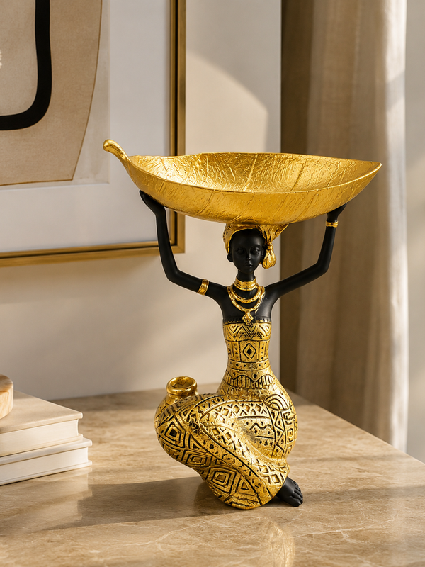 The Golden Gatherer Decorative Bowl Sculpture