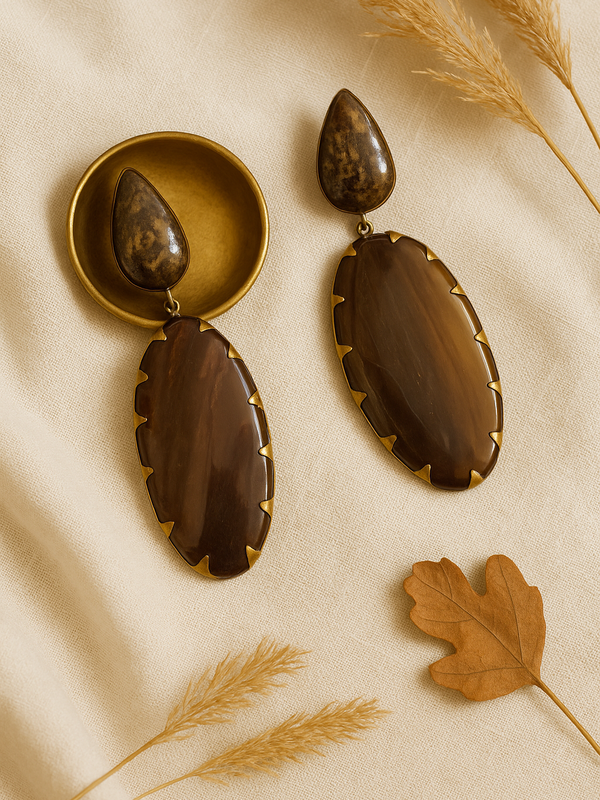 Aaral Earthstone Statement Earrings