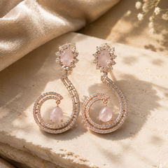 Rosé Celeste Crystal Drop Earrings
