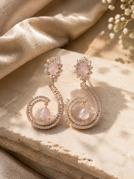 Rosé Celeste Crystal Drop Earrings