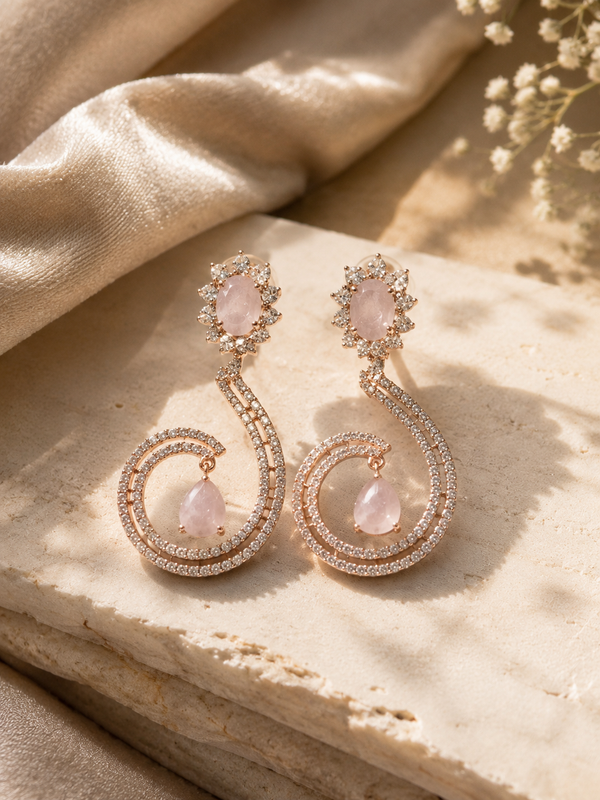 Rosé Celeste Crystal Drop Earrings
