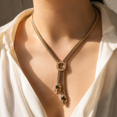 Serpentine Tassel Lariat Necklace