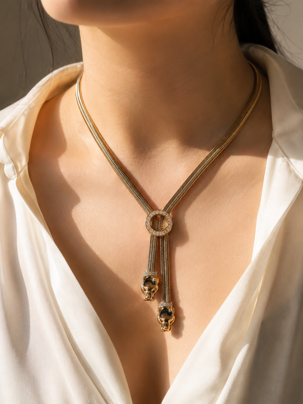 Serpentine Tassel Lariat Necklace