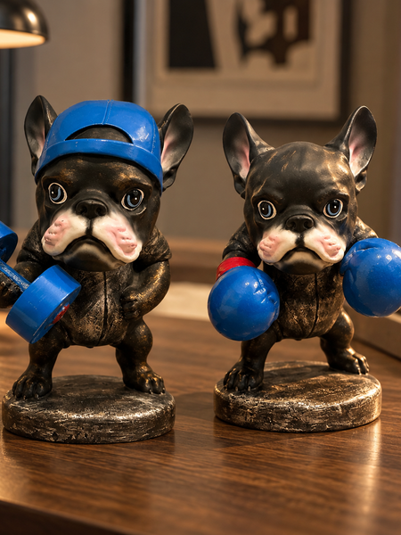 The Knockout Duo – Bulldog Fitness Sculpture Set of 2