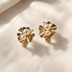 Fleur Pearl Statement Stud Earrings