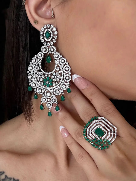 Ameera Emerald Diamond Earrings