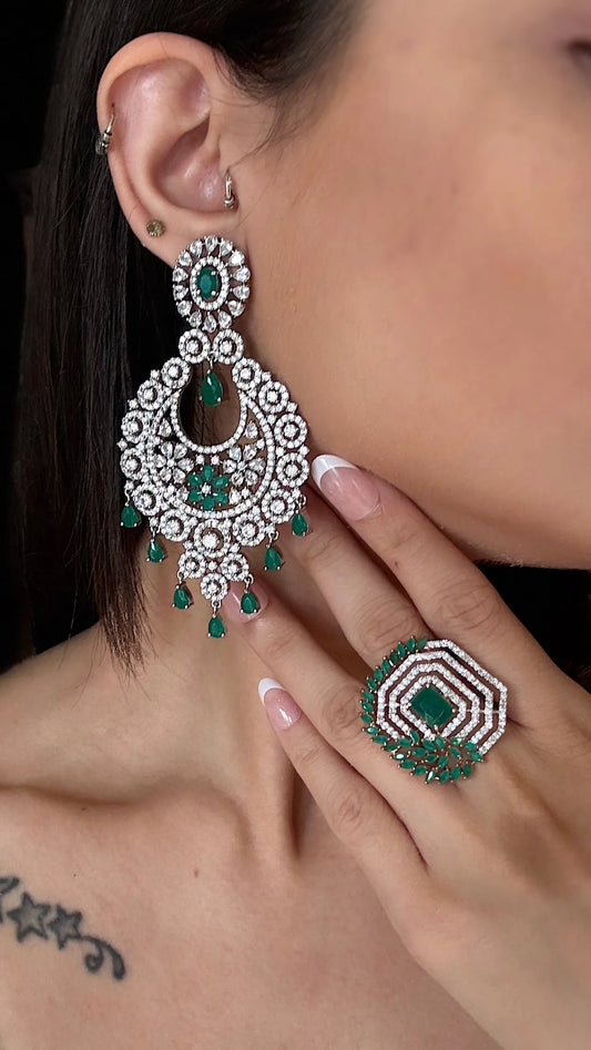Ameera Emerald Diamond Earrings