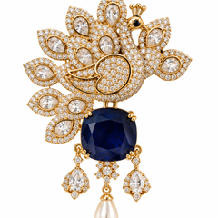 Neel Mayura Brooch