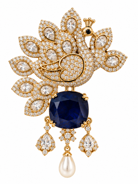 Neel Mayura Brooch