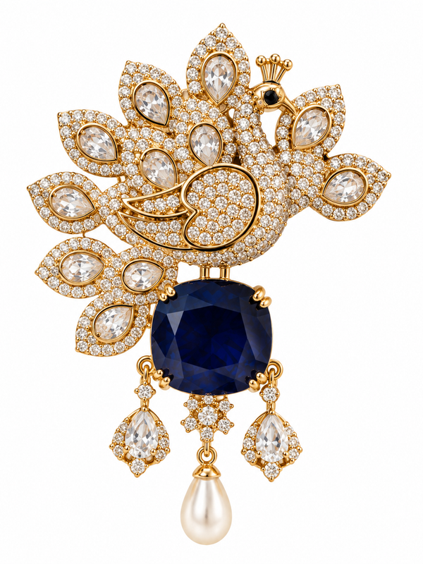 Neel Mayura Brooch