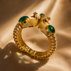 Mayura Emerald Peacock Bracelet