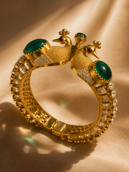 Mayura Emerald Peacock Bracelet