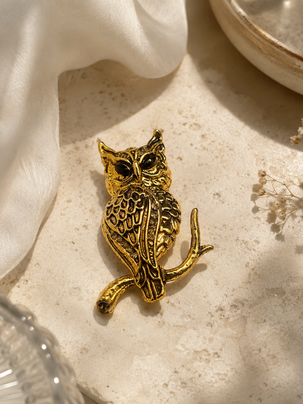 Midnight Owl Statement Brooch