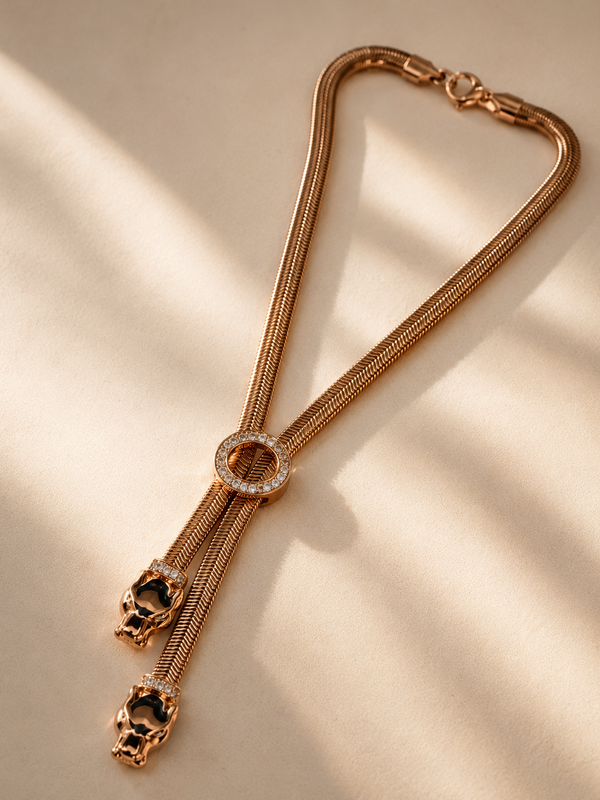 Serpentine Tassel Lariat Necklace