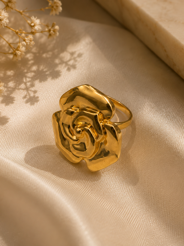 Rosalia Sculpted Rose Ring