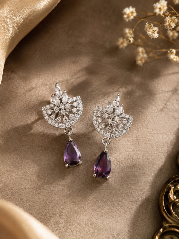 Amara Violet Drop Earrings