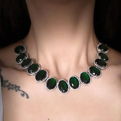 Emerald Aura Luxe Necklace Set