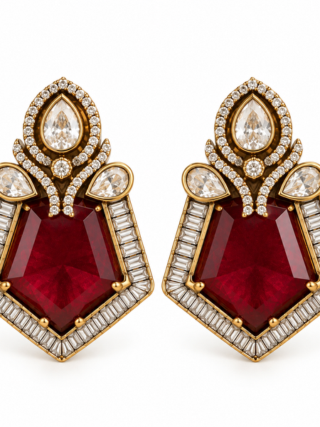 Zaira Ruby Deco Studs