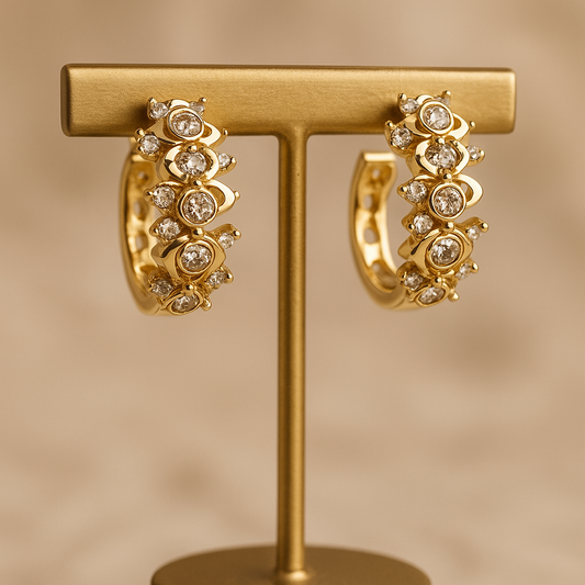 Celeste Diamond Cluster Hoops