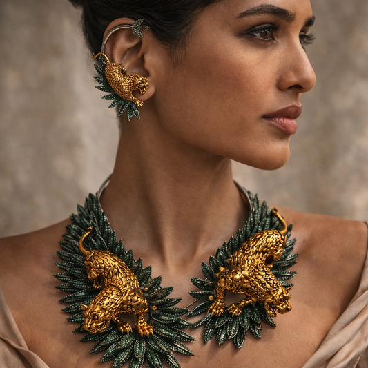 Emerald Panther Royale Statement Set