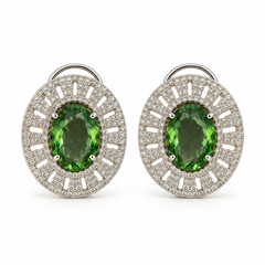 Elara Olive Halo Studs