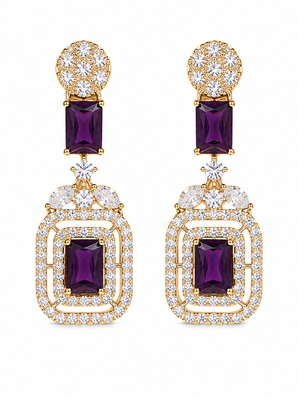 Amethyst Deco Drop Earrings