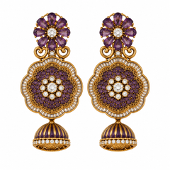 Meher Amethyst Floral Necklace & Jhumka Set