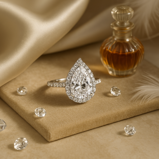 Eterna Teardrop Solitaire Ring