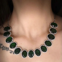 Emerald Aura Luxe Necklace Set