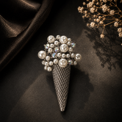 Midnight Pearl Cascade Brooch