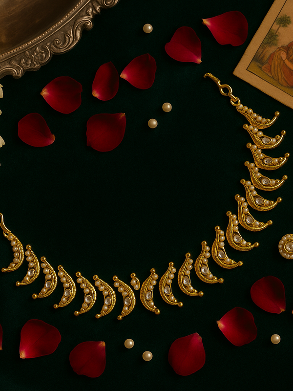 Crescent Kundan & Pearl Maatha Patti
